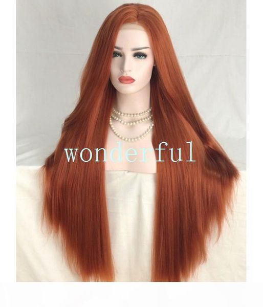 

sale cosplay blonde long silky straight lace wig heat resistant synthetic hair glueless lace front wigs for black women