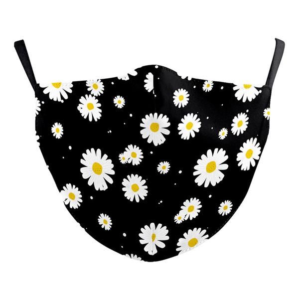 

маска цифрового подсолнечники хризантема свежего цветка печати регулируемой защитная маска пыль и дымка фильтр маски для лица взрослых