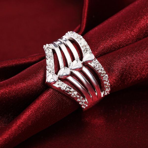 

whosale drop silver crystal ring горячая милая благородная красивая мода свадьба серебро цвет женщины леди кольцо ювелирные изделия горячий
