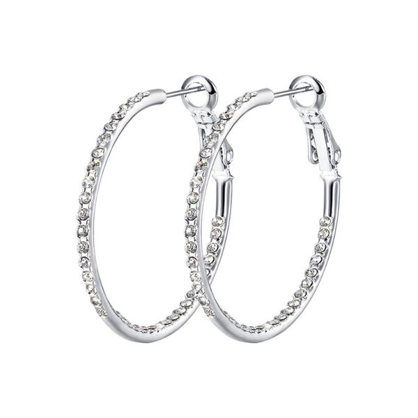 

novelty big round earrings hoops with natural stone letter o hypallergenic earring elegant geometric accessories supplies 2020, Golden;silver