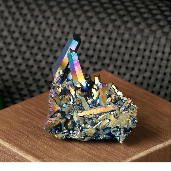 

1pc color ore plating irregular color reflective stone mineral nordic shelf home decoration holiday party qylwrs, Black