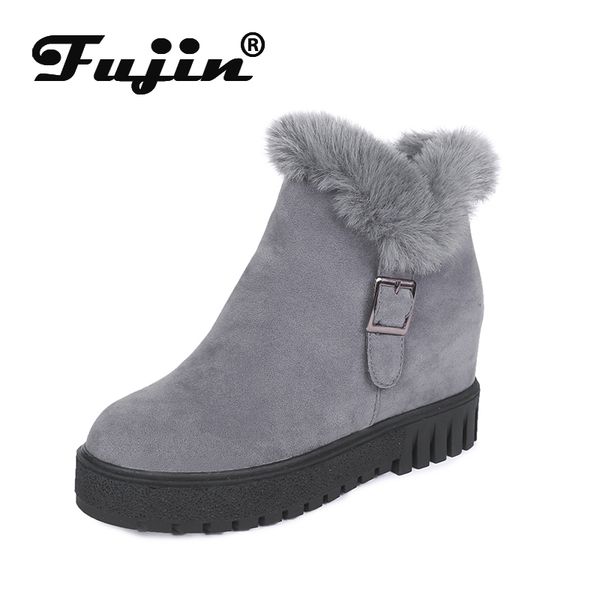 

fujin winter pedal cotton shoes and velvet shoes padded short boots new snow boots women short tube student women shoes warm, Black