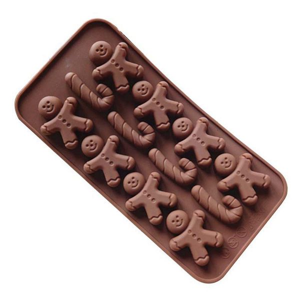 

gingerbread man mold christmas 12 crutch grid chocolate fondant cake mould
