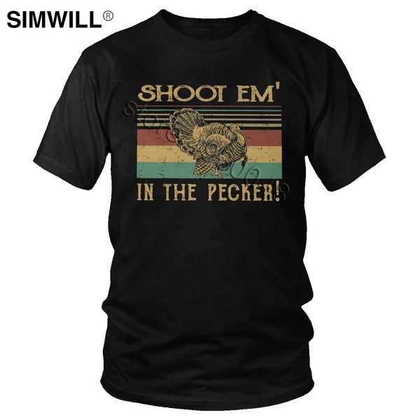 

vintage turkey hunting tee legend hunter men's summer pure short sleeves shoot em in the pecker tshirt hooded sweatshirt hoodie men t s