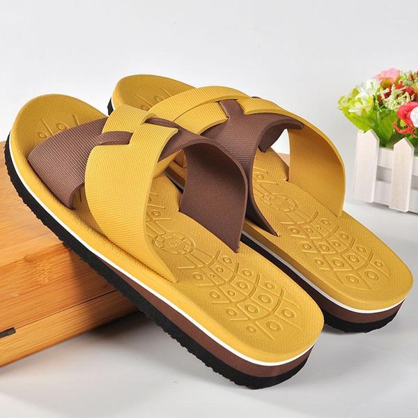 

slippers men home indoor bathing bathroom sandals summer men's and women's non-slip flip flops flat shoes 461, Black