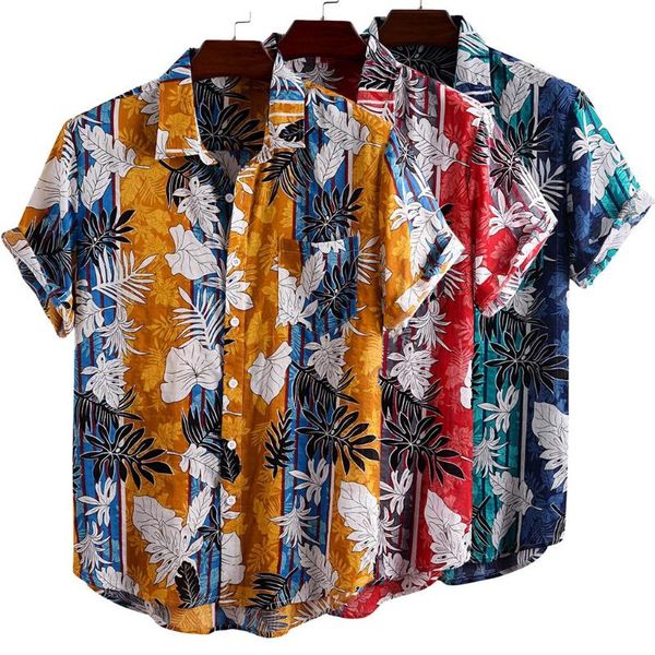 

3 style men's hawaiian beach shirt floral fruit print shirts casual short sleeve summer holiday vacation fashion plus size, White;black