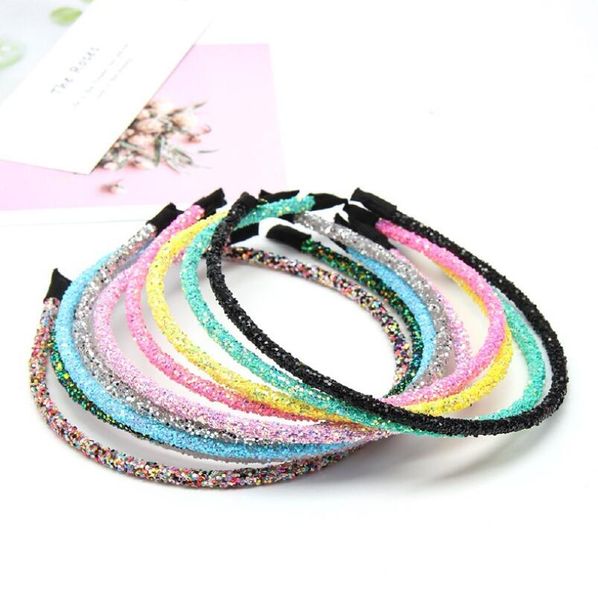 

rainbow glitter headband shiny plastic hair hoop sparkly plastic hair band for christmas stage performance costume party, Slivery;white