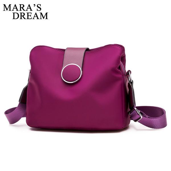 

mara's dream 2020 new solid color fashion lady multi-layer storage bag simple and versatile nylon shoulder messenger bag