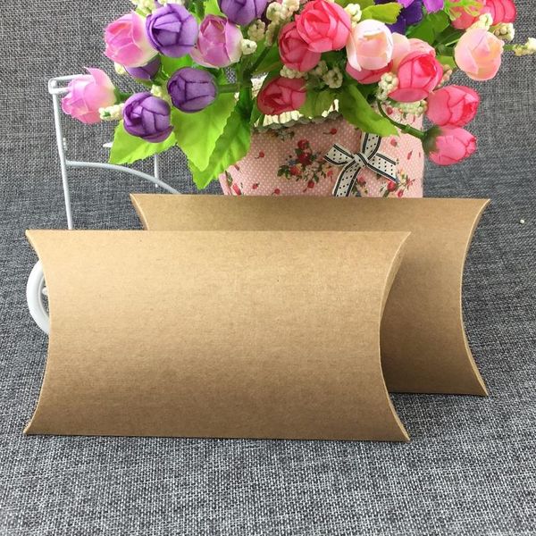 

50pcs paper pillow boxes blank gift box kraft stroage box paper packing boxes for jewelry/crafts/handm jllgxg