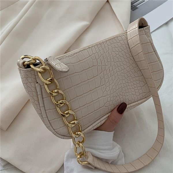 

elegant women shoulder bags pu leather solid color ladies handbags fashion simple female underarm bag