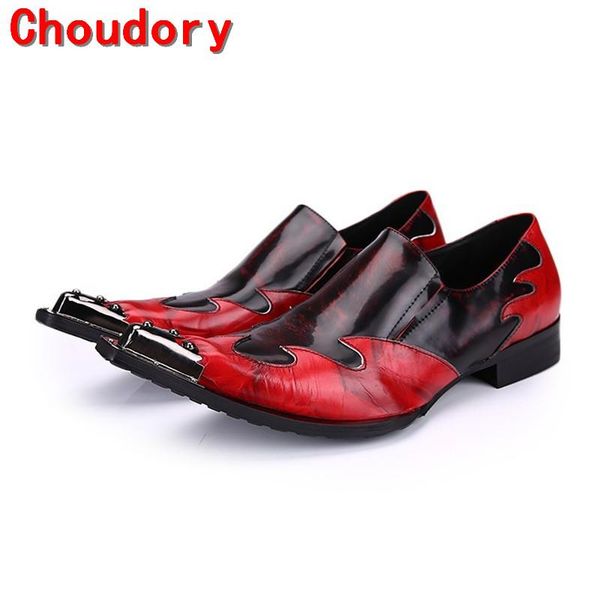 

men leather dress shoes red black spiked loafers pointy men prom shoes italy handmade classic plus size