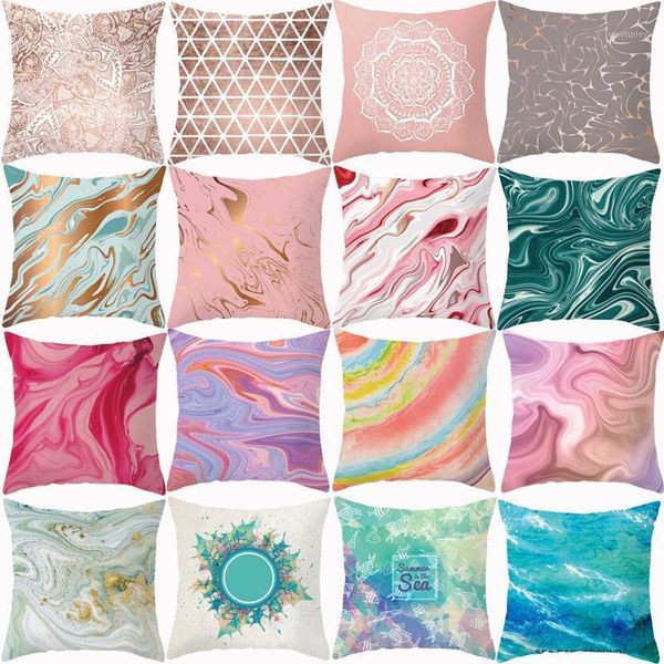 

cushion/decorative pillow pink blue cushion cover decorative sofa cushions polyester pillowcover throw pillows 45x45 geometric pillowcases h