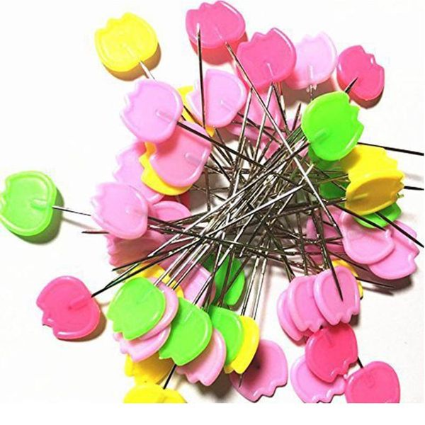 

100 pcs metal plastic little bird / bear / tulip / spool pin flat pin hand sewing fixed sewing marker ne jllndi, Silver