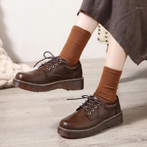 

gothic lolita shoes women pumps fashion patent leather platform shoes woman round toe mary jane mujer 2021 student1, Black