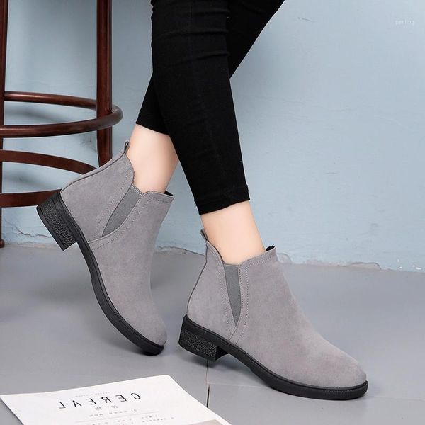 

winter new boots women shoes woman flock slip on women boots fashion plus size solid black short ankle botas mujer booties1