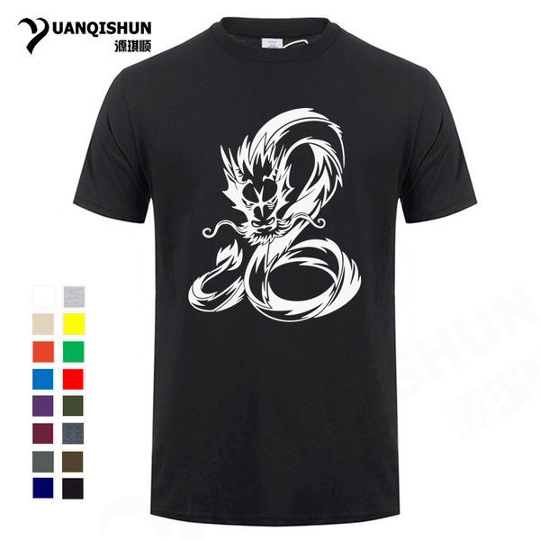 

boutique cool 16 colors chinese dragon circle funny round collar short sleeve pure tee sport hooded sweatshirt hoodie men t shirt
