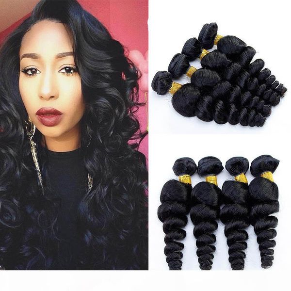 

природные 8а бразильская сыпучая волна 4 связки необработанных бразильский девы волосы плетение утки человек с мокрым и волнистым extensions, Black