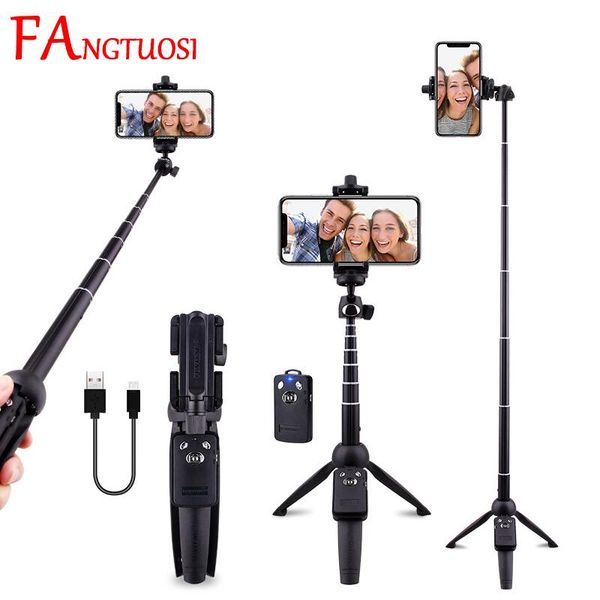 

fangtuosi wireless bluetooth selfie stick portable extendable foldable tripod monopods with usb charging remote control
