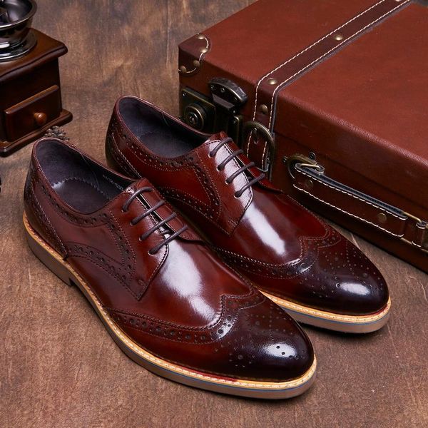 

black wine man fashion carved dress party prom wedding oxfords shoes 2020 male business office formal shoes
