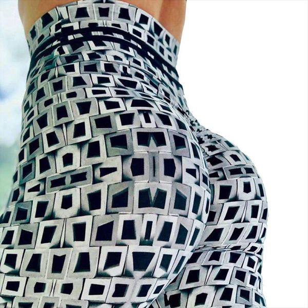 

2020 summer styles fashion women leggings digital print fitness 3d metal corrugated digital printing shipping, Black