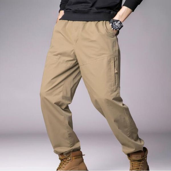 

2021 новые весенние падение грузов большие хлопковые брюки свободные мужские брюки 3xl 4xl 5xl wg1p, Black