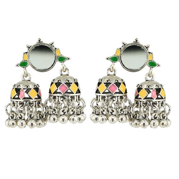 

jhumki jhumka handmade beads flower thailand buddha piercing earrings vintage fashion party jewelry earring, Silver
