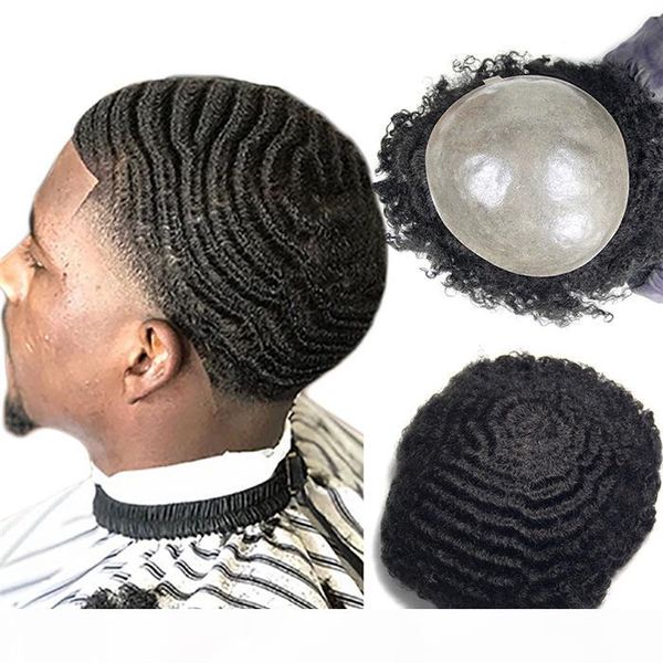 

black full thin pu men human hair toupee system natural color indian men hair toupee for men