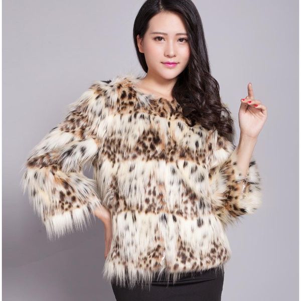 

2020 faux fur coats for women fashion female autumn winter fuffly coat, Black