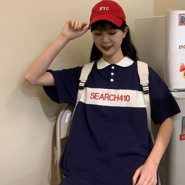 

pink shirt women cotton loose short sleeve dark blue shirts female summer letter graphic ladies tunic girl harajuku1, White