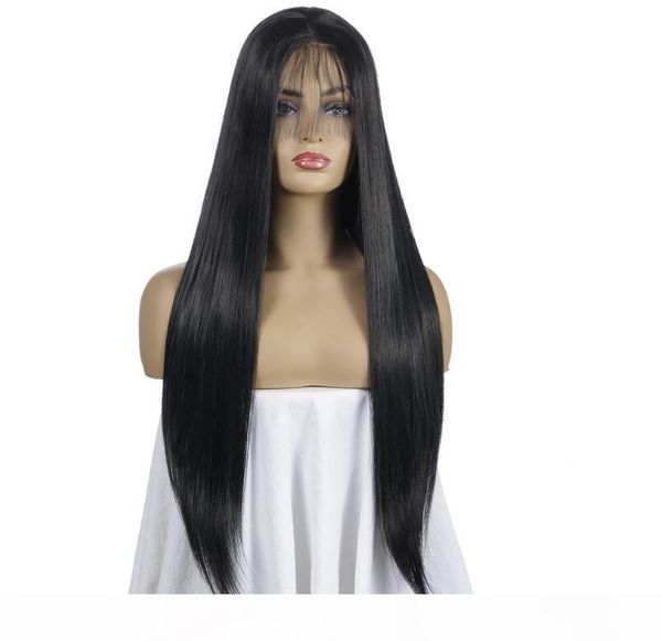 

hair wigs european american lace women's long straight hair headgear chemical fiber headgear 14 26 inches rose hair net, Black;brown