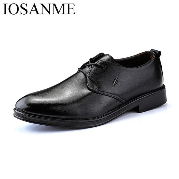 

gentleman formal leather men shoes elegant work office dress male footwear wedding flats derby oxford shoes for men, Black