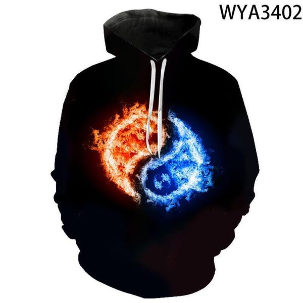 

kids 3d water fire hoodies men print yin new yang pullover women gossip children cool sweatshirts fashion boy and 2020 girl ahkqi, Black;white