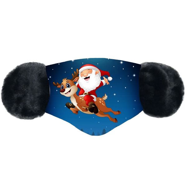 

унисекс newclaus снеговик печатная зима 1 штам санта теплый плюшевый многоразовый моющийся рождественский дизайн маска для взрослых 201