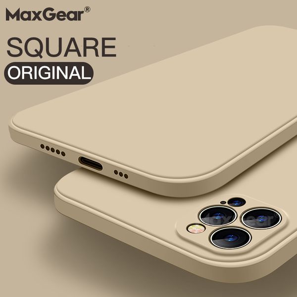 

luxury original square liquid silicone case iphone 12 11 pro max mini x xr xs max 7 8 plus shockproof soft cover shell