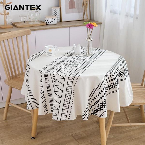 

giantex декоративные скатерть хлопок лен скатерти круглые скатерти обеденный стол обложка obrus ​​tafelkleed каминные mesa покровно sqchyk