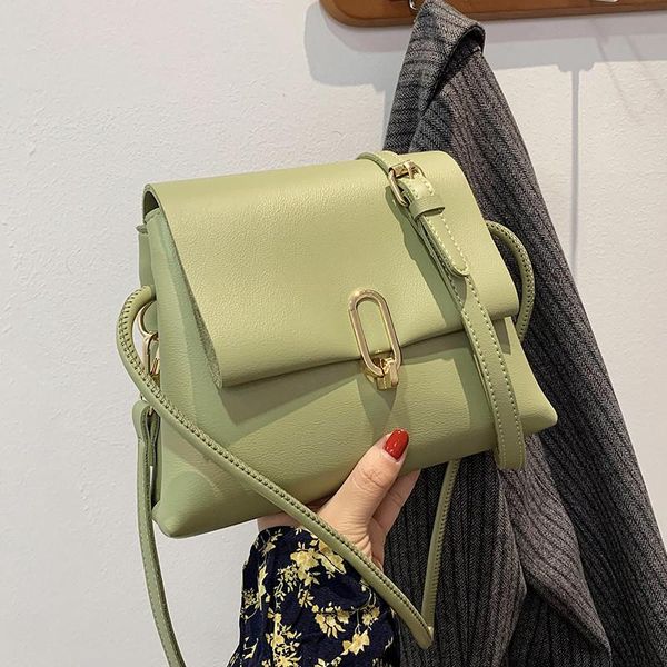 

vintage small pu leather crossbody flap bags brand fashion new quality women's 2021 luxury shoulder bag green handbag and purses