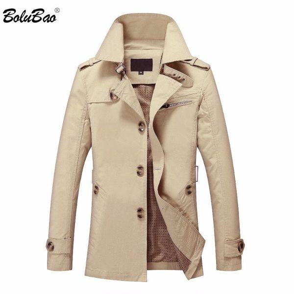 

bolubao new men autumn jacket fashion british style brand clothing windbreaker warm jacket coat male outerwear coat, Black;brown