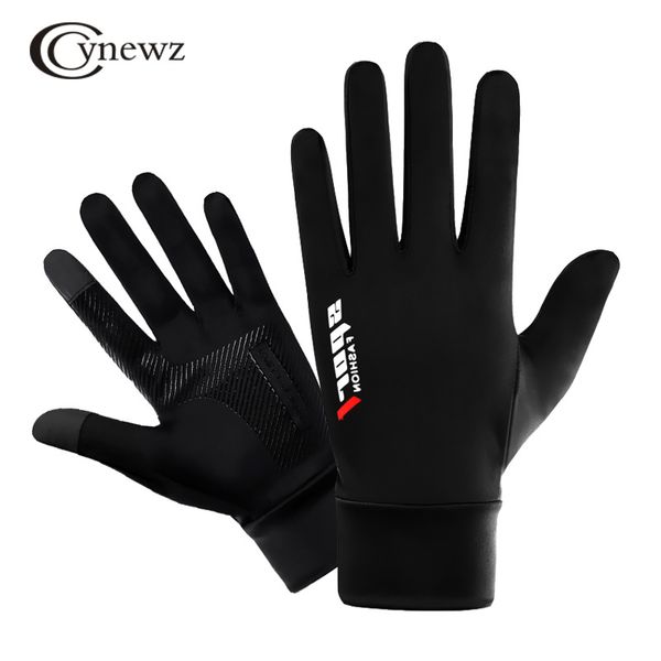 

motorcycle racing breathable ice silk non-slip thin anti-uv outdoor sports riding touch screen protective gloves, Blue;gray