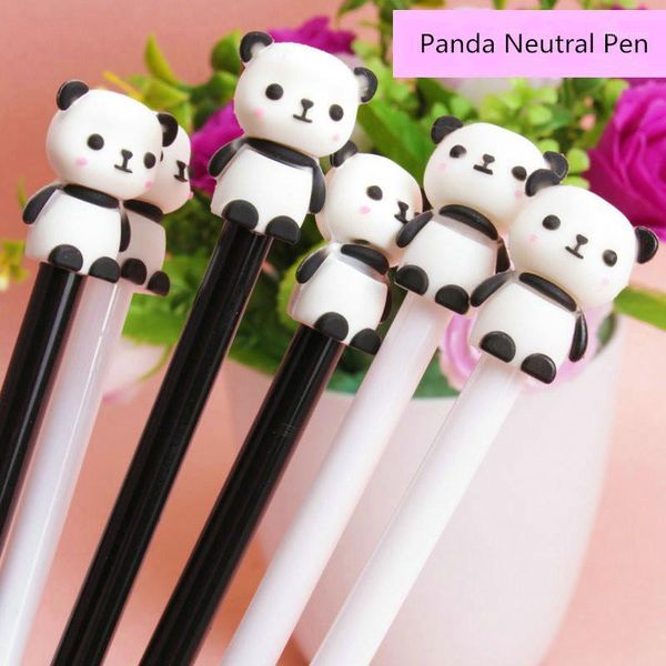 

gel pens 2pcs / set cute cartoon pen, panda black signature student school office stationery children gift pen1
