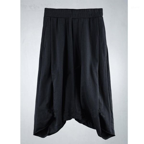 

harun summer hanging crotch pants men's new skirt pants fashion men's loose yamamoto casual crotch low1, Black