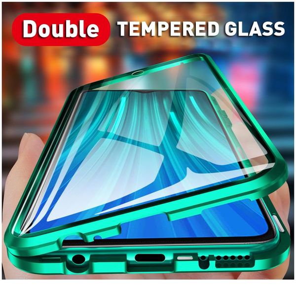 

double side glass magnetic metal case for samsung galaxy s8 s9 s10 plus s20 ultra note 9 10 a10 a50 wmthsl