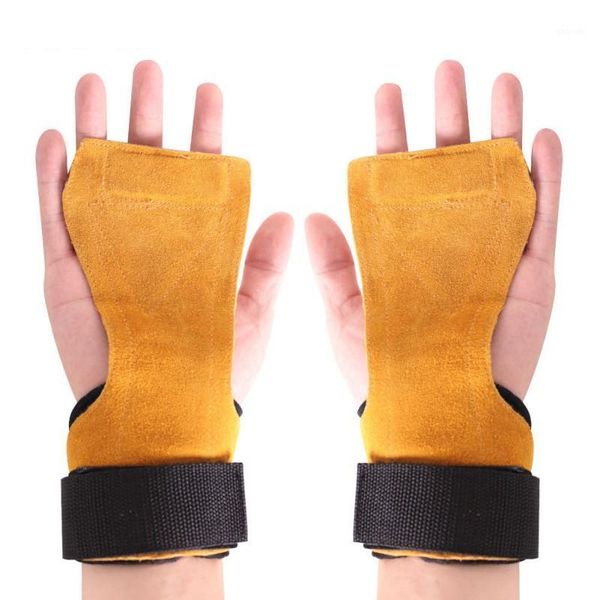 

1 pair fitness safty pad anti-slip anti-rust hand grips pad palm protect wrist support wrap gloves training accessories new1, Black;red