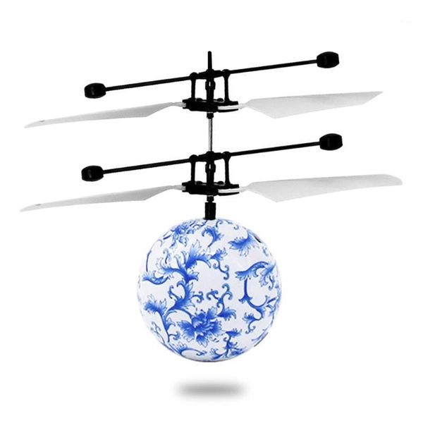 

led remote control ball flying rc drone helicopter infrared induction mini aircraft with porcelain ball lighting toy for kids1