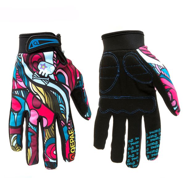 

colorful fashion bicycle bmx mtb motorcycle man women kids breathable outdoor sports cycling racing riding gloves, Blue;gray