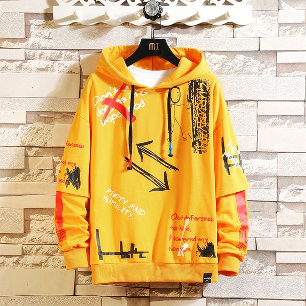 

2021 new autumn spring fashion high-quality black male hoodie hip hop long sweater hoodies sweatshirt clothes p16g