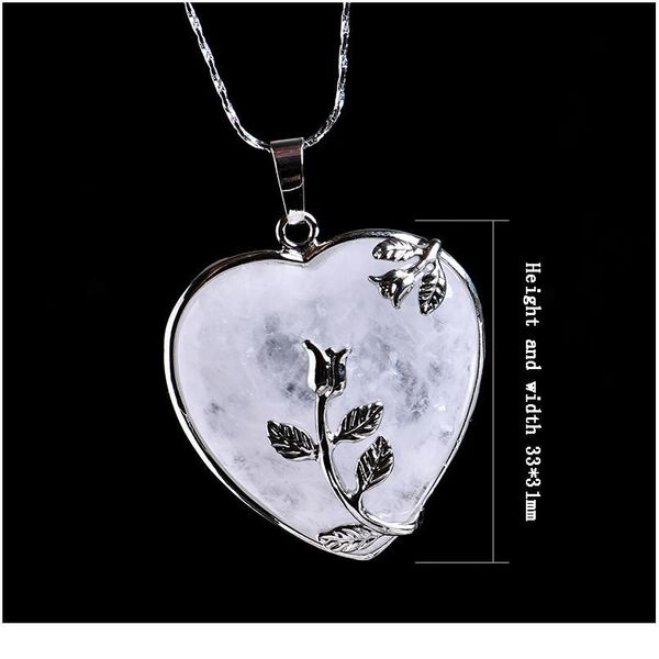 

1pc natural crystal rose quartz heart pendant mineral jewelry couple decoration christmas & diy gifts accessories men a qylffg, Black