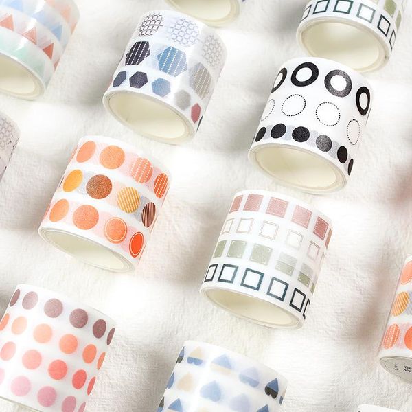 

5Pieces/Lot 40mmx3m Washi Tape Element Decorative Adhesive Tape Heart Dot Masking Washi Tape Scrapbooking Sticker Label Japanese Statio 2016