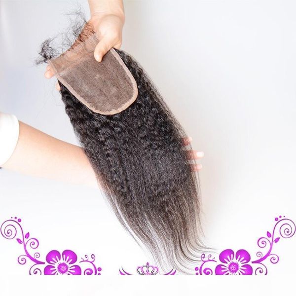 

42% off real hand-woven hair piece kinky straight full-hand woven real wig lace hair block, Black;brown