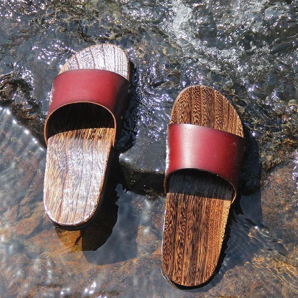 

men kimono geta japanese style yukata slippers chinese wooden shoes beach flip flops kamado nezuko anime cosplay sandals1, Black