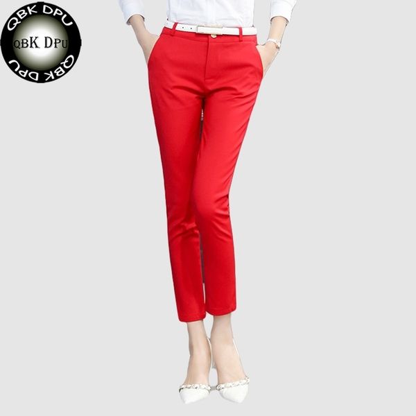 

qbk dpu brands business attire red high-quality casual office wear pencil pants and leggings women of trousers women harem pants lj201130, Black;white